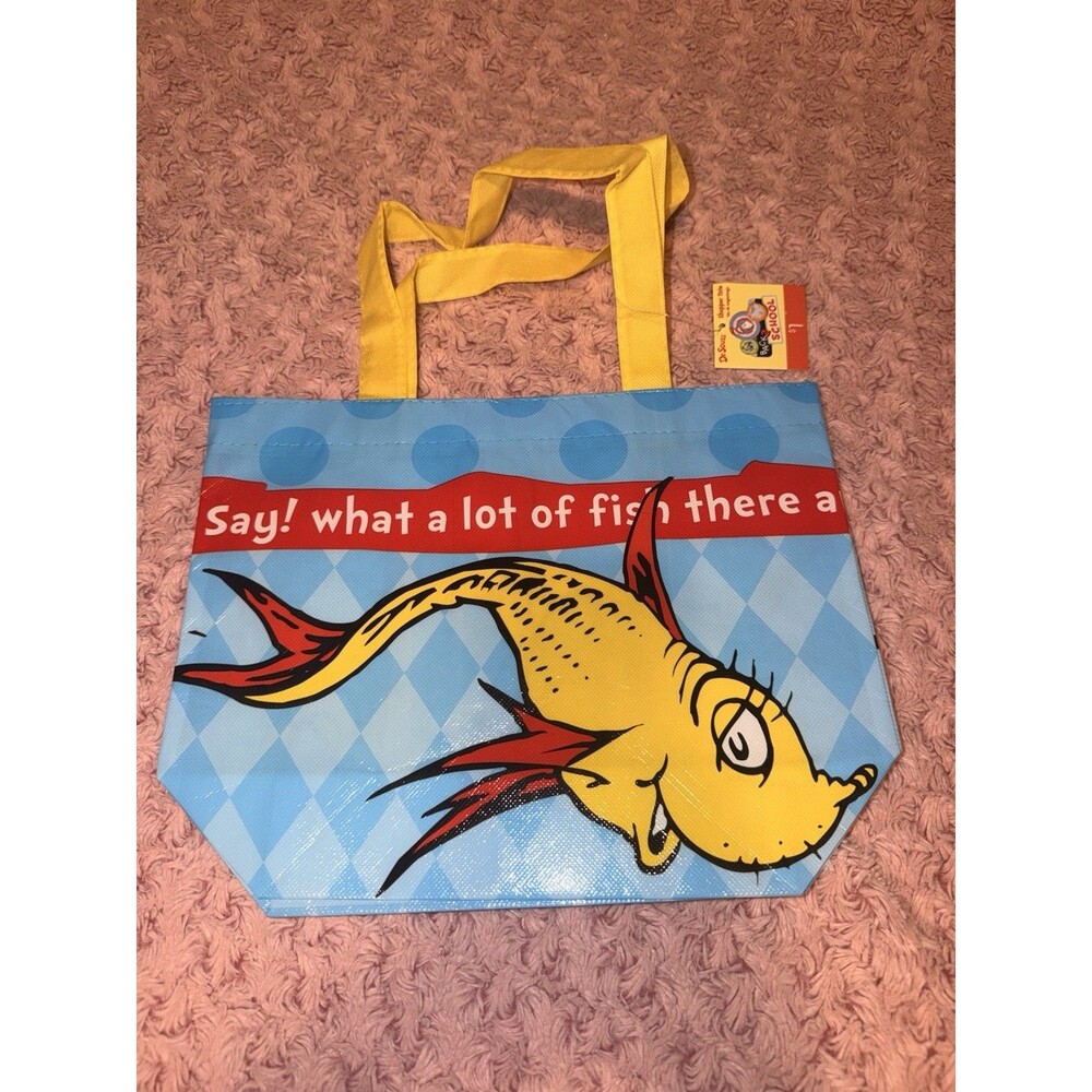 Dr Seuss Tote Bag One Fish 2 Fish What A Lot Of Fish Reusable Small